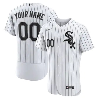 mens nike white chicago white sox home authentic custom jer